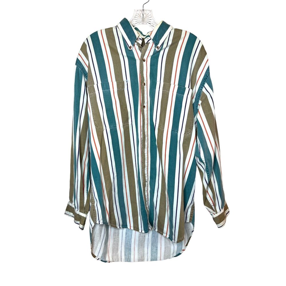 Natural Elements Long Sleeve Striped Button Down Shirt Large